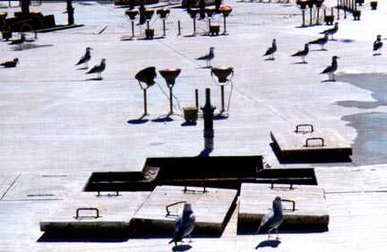 The old lighting arrays in place